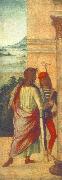 COSTA, Lorenzo Two Young Man at a Column (detail) dfg oil painting reproduction